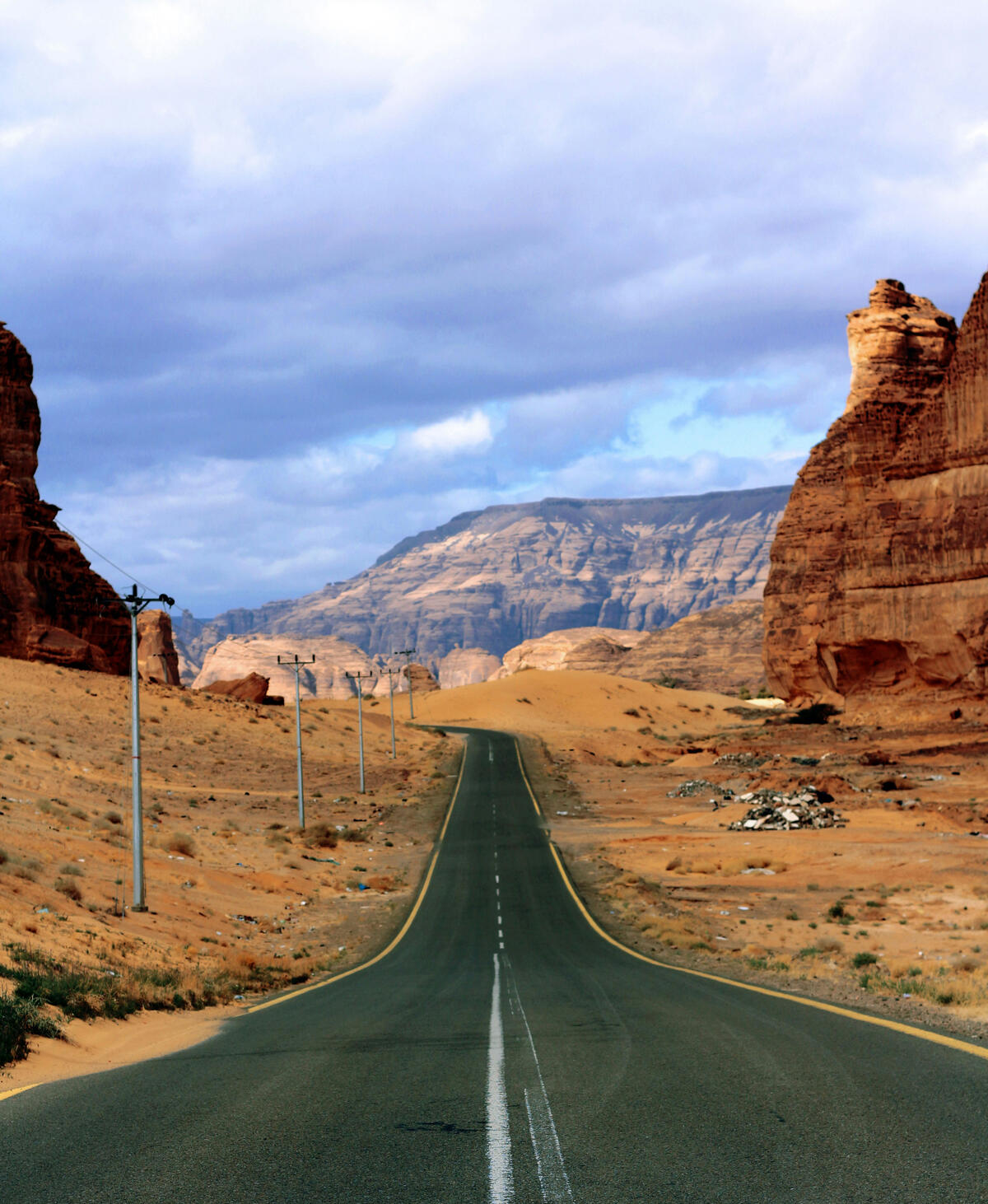Highway in Saudi Arabia stretching into desert, from Saudi Arabia Paid Media Agency